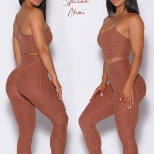 Bombshell Sportswear Uplift Leggings Set Size Medium Brown Spiced Chai